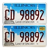 2021 Illinois License Plates Pair #CD98892