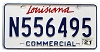 2021 Louisiana Commercial License Plate #N556495