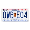 2021 Missouri License Plate #0WBE04