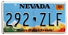 2021 Nevada License Plate #292ZLF