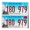 2022 Illinois License Plates Pair #180979