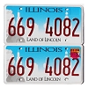 2022 Illinois License Plates Pair #6694082