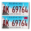 2022 Illinois License Plates Pair #AK69764