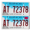 2022 Illinois License Plates Pair #AT72378