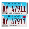 2022 Illinois License Plates Pair #AY47911