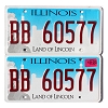 2022 Illinois License Plates Pair #BB60577