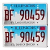 2022 Illinois License Plates Pair #BF90459