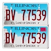 2022 Illinois License Plates Pair #BV77539