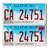 2022 Illinois License Plates Pair #CA24751