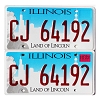 2022 Illinois License Plates Pair #CJ64192