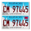 2022 Illinois License Plates Pair #CM97445