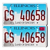 2022 Illinois License Plates Pair #CS40658