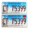 2022 Illinois License Plates Pair #CT75399