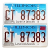 2022 Illinois License Plates Pair #CT87383