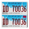 2022 Illinois License Plates Pair #DD70036