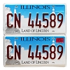 2022 Illinois License Plates Pair #CN44589