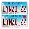 2022 Illinois Vanity License Plates Pair #LYNZO22