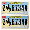 2022 Wyoming License Plates Pair #26734A