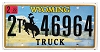 2022 Wyoming Truck License Plate #246964