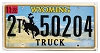 2022 Wyoming Truck License Plate #250204