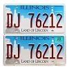 2023 Illinois License Plates Pair #DJ76212
