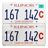 2023 Illinois Truck License Plates Pair #167142C