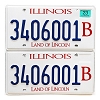 2023 Illinois Truck License Plates Pair #3406001B