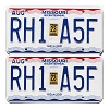2023 Missouri License Plates Pair #RH1A5F