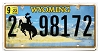 2023 Wyoming License Plate #298172