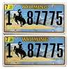 2023 Wyoming License Plates Pair #187775