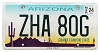 2024 Arizona License Plate #ZHA80G