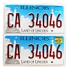 2024 Illinois License Plates Pair #CA34046