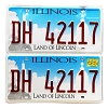 2024 Illinois License Plates Pair #DH42117