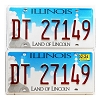 2024 Illinois License Plates Pair #DT27149