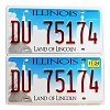 2024 Illinois License Plates Pair #DU75174