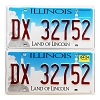 2024 Illinois License Plates Pair #DX32752