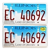 2024 Illinois License Plates Pair #EC40692