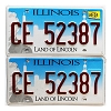 2024 Illinois License Plates Pair #CE52387