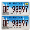 2024 Illinois License Plates Pair #DE98597