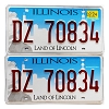 2024 Illinois License Plates Pair #DZ70834