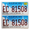 2024 Illinois License Plates Pair #EC81508