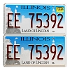 2024 Illinois License Plates Pair #EE75392