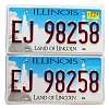 2024 Illinois License Plates Pair #EJ98258
