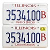 2024 Illinois Truck License Plates Pair #3534100B