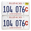 2024 Illinois Truck License Plates Pair #104076C