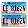 2024 Illinois License Plates Pair #DE81624