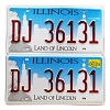 2024 Illinois License Plates Pair #DJ36131