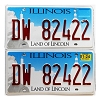 2024 Illinois License Plates Pair #DW82422