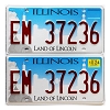 2024 Illinois License Plates Pair #EM37236