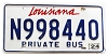 2024 Louisiana Private Bus License Plate #N998440